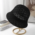 Sombrero de pescador de punto calado negro para mujer con textura transpirable en soporte - Talla única / Negro