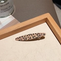 Leopard print hair clip with beige and brown spots and golden metal clip base - Leopard Metal Tapered Clip