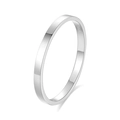 Minimalist S925 sterling silver band ring in polished bright silver finish for women - Platinum-FDJZ-289