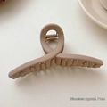 Coffee color matte large hair claw clip for thick hair, 11cm diameter - X-Shape Cross Style / Diameter approx 11cm / Milk Coffee