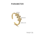 Vista tecnica dell'anello in acciaio inox dorato da 8 mm con 10 strass incastonati - US 7 / Stile Strass Trasparente Dorato (KR110837-K)