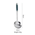 Schiumarola in acciaio inossidabile 304 con manico verde scuro, mestolo da cucina 39cm - Cucchiaio Forato