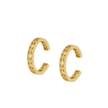Ohrstecker Sonnenblume mit hohlem geometrischem Muster und Goldbeschichtung für Damen - Hohle Rhombus Ohrmanschette / Gold