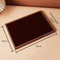 Walnut wood grain jewelry tray with deep red velvet slots for rings and earrings - Large Grid Tray