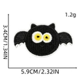 Cartoon ghost embroidery patch for Halloween decorations with size measurements - Horror Style Patch 2# (Pumpkin Black Cat)
