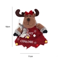 Brown felt reindeer Christmas gift bag with gray scarf and 18cm height measurement - Red Grey Tree Apple Bag Reindeer