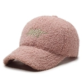 Berretto da baseball rosa in finta lana con ricamo Heart e consistenza calda - Rosa