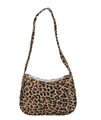 Borsa baguette in tela con stampa leopardata chic con motivo vintage e zip dorata - Leopardo Giallo