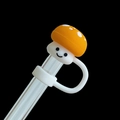 Cute orange mushroom silicone straw cover cap with a smiley face for Stanley cups - Polka Dot Mushroom-Orange / 10mm