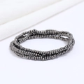 Detailed close-up of multi-layer metallic grey seed bead strands for a summer waist chain - #33(Metallic Grey)