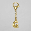 Polished 18k gold plated 3D letter G keychain with lobster clasp for bag accessory - Letter G