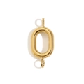Polished 18K gold plated stainless steel oval link connector for DIY jewelry making - Letter O / Gold
