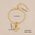 Gold snake chain bracelet with Paris charms featuring Eiffel Tower and croissant - 8# Eiffel Tower with Coffee and Croissant