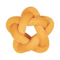 Star shaped yellow knot pillow with soft velvet texture for home sofa decoration - Turmeric