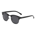Klassische halbfertige Polarisierte Sonnenbrille mit schwarzem Rahmen und Nieten - Glänzend Schwarz Rahmen Schwarz Grau Polarisiert C27