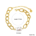 Gold-plated twist chain stainless steel bracelet with rectangular baroque pearl detail - Gold Twisted Chain Pearl Pendant Bracelet