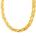 Golden multi-layer flat snake bone chain necklace in high-quality titanium steel - Large Gold Braided Necklace