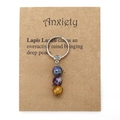 Handmade stone keychain with Lapis Lazuli, Amethyst and Tiger Eye beads for anxiety relief - Anxiety Relief (3612)