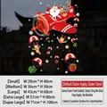 Christmas Santa Claus in red plane and reindeer static window cling stickers - Santa Claus Airplane