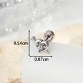 Silver heart and arrow stud earring with gray zircon, sized 0.54cm by 0.87cm - Arrow Through Heart (Single)