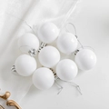 Set of 8 white matte and glossy Christmas ball ornaments with silver hanging caps - White 4cm 24 Pieces Bulk/carton Packaging No Glitter.