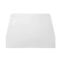 Trapezoidal white plastic dough scraper with hanging hole for baking and DIY home use - 13cm White