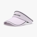 Women's UV protection ice silk open top sun hat in light purple with black piping - Adjustable / Purple