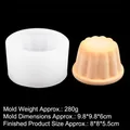 White silicone mold for wave textured pudding cake with a finished orange sample model - 2# B1137 / Clear