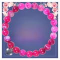 Pink weathered agate beaded bracelet with heart pendant on inspirational gift card - Pink Agate (Card B-5)
