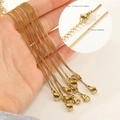 Golden 45cm stainless steel necklace chain with 1.5mm links and lobster clasp detail - Gold / 1.5mm Link Chain (16+3cm)