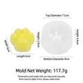 Cat paw shaped silicone mold for DIY crafts with yellow finished product display - Cat Paw Squeeze Mold