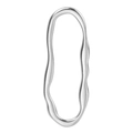 Polished 304 stainless steel oval organic wave ring accessory for DIY jewelry making - Silver