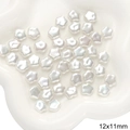 Weiße ABS-Perlen in Blumenform 12x11mm für DIY-Schmuckherstellung Zubehör - Stil 89 Fünfzackiger Stern 12x11mm Weiß 2 Stk./Packung