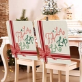 Christmas chair covers with red ribbon bows and green Fa La La holiday lettering - YT03-14 (Gift Box Style FA LA LA)