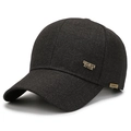 Charcoal grey baseball cap with sports style metal logo and textured grid fabric - Sport Embroidery Grey