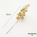 Künstlicher Beerenstiel in Gold mit Glitzer für Weihnachtsdeko DIY, Länge ca. 18cm - Gold