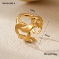 Vue détaillée d'une bague chaîne en or 18k avec dimensions et spécifications de poids - Bague Cercle (NMSR-G243-3)