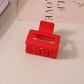 Minimalist matte red square hair claw clip for women on a beige aesthetic background - Bulk/5cm / Red