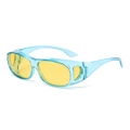 Translucent blue HD night vision sunglasses with yellow lenses for driving and wind protection - Translucent Blue Frame Ocean Yellow Polarized C16