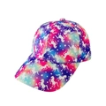 Kinder-Baseballkappe mit Regenbogen-Farbverlauf und weißen Einhorn-Stern-Mustern - Lilarot Silber Stern Einhorn