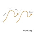 Golden stainless steel fish hook earrings with 2mm ball bead for DIY jewelry making - Gold Color - Style M