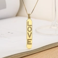 Collana placcata oro con ciondolo LOVE in zirconi e catenina veneziana sottile - Stile Lettere LOVE (23170)