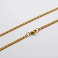 Polished gold curb chain necklace with a secure lobster clasp closure detail - 3mm*55cm Gold Curb Chain
