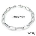 Bracciale geometrico in acciaio inossidabile argento con maglie a rombo e chiusura a moschettone - Stile A Bracciale Color Acciaio (KB160624-Z)