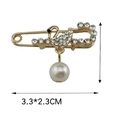Elegant gold swan brooch with rhinestones and pearl pendant for clothes styling - Small Swan Pearl