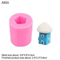 Molde de silicona casa 3D para velas DIY y chocolate, 3,6x3,6x4,3cm, modelo A855 - Silicona / 1# Rosa A855