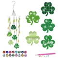 Kit carillon pittura diamante San Patrizio con motivo a trifoglio verde portafortuna - Stile 4-Lettere Lucky Trifoglio