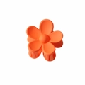 Matte orange flower hair claw clip with five petals design on white background - 3.5cm / Matte Orange