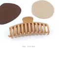 Matte khaki large hair claw clip for thick hair, Korean style, 14.5x6cm size - Khaki