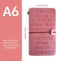 Pink A6 vintage PU leather TN notebook with embossed quotes and string binding - MAY YOU Inspirational / Pink